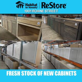 Happy Friday! We've got a couple of truckloads of new kitchen cabinets! Come on out this weekend and help support safe and affordable housing! Thank you!