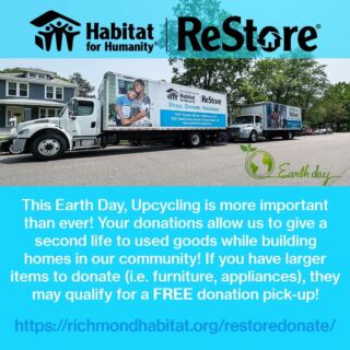 Happy Earth Day! I'm a big fan of Earth and upcycling is an outstanding way to show your support! https://richmondhabitat.org/restoredonate/