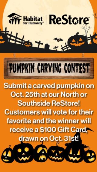 Show us your pumpkin skills! October 25th!#rvathrift #rvanorthside #rvasouthside #rvahalloween