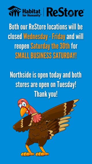 Northside ReStore, 1901 Roane Street! Southside ReStore, 1201 Mall Drive!

#rva #rvathrifting #rvanorthside #rvasouthside